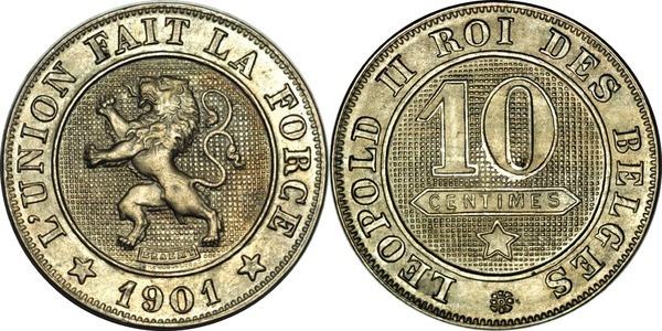 10 centimes (Leopoldo II des belges)