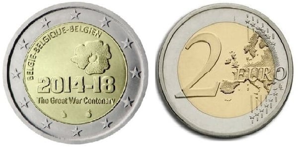 2 euro (100 Aniversario de la Primera Guerra Mundial)