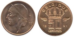 50 centimes (Balduino I - Belgique)