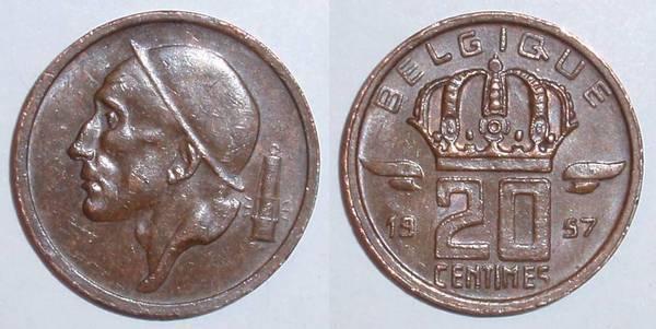20 centimes (Balduino I - Belgique)