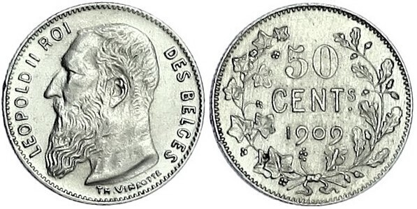 50 centimes (Leopoldo II - des belges)
