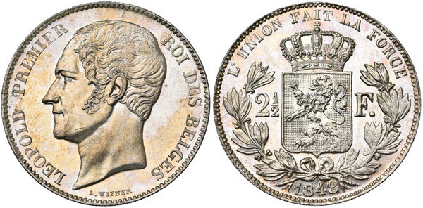 2 1/2 franc (Leopoldo I - des belges)