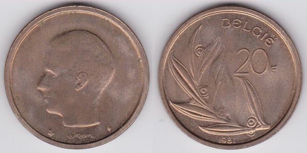 20 francs (Balduino I -België)