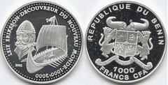 1.000 francs CFA (Leif Eriksson-Descubridor del Nuevo Mundo)
