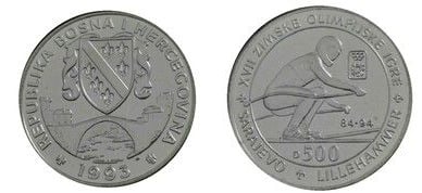 500 dinara (Olimpiadas - Esquí alpino)