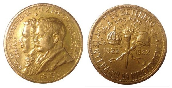 500 réis (100 Aniversario de la Independencia de Brasil)