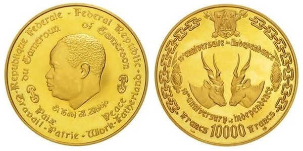 10.000 francs (10º Aniversario de la Independencia)