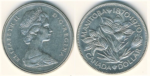 1 dollar (100 Aniversario de la Unión de Manitoba)