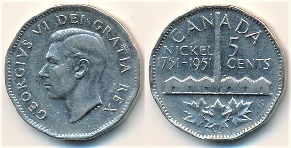 5 cents (200 Aniversario del Descubrimiento del Níquel)