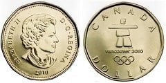 1 dollar (Lucky Loonie-Juegos Olímpicos de Vancouver 2010)