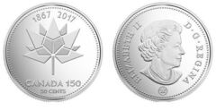 50 cents (150 años del logo de Canada)