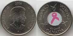 25 cents (Pink ribbon - Breast cancer)