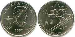 25 cents (XXI Juegos Olímpicos de Invierno, Vancouver 2010 - Esquí alpino)