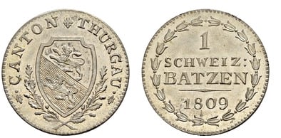 1 batzen (Pequeño florón en la leyenda.)