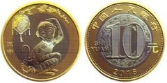 10 yuan (Año del Mono)