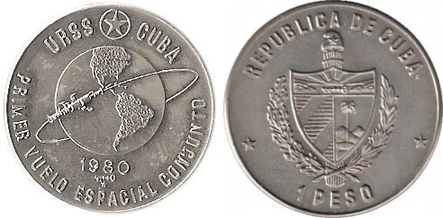 1 peso (I Vuelo Espacial Conjunto U.R.S.S - Cuba)