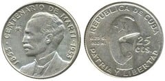 25 centavos (Centenario de José Martí)
