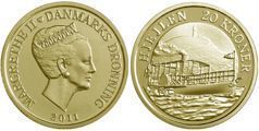 20 kroner (Barcos daneses: barco de Vapor Hjejlen)
