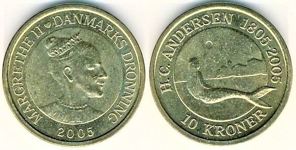 10 kroner (200 aniversario de H.C. Andersen - Cuentos de Hadas - La Sirenita)