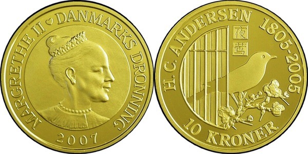 10 kroner (200 aniversario de H.C. Andersen - Cuentos de Hadas - El Ruiseñor)