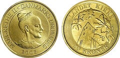 20 kroner (Torres danesas: torre de la Iglesia de Landet en Taasinge)