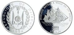 100 francs (Fragata, velero del siglo XVII)
