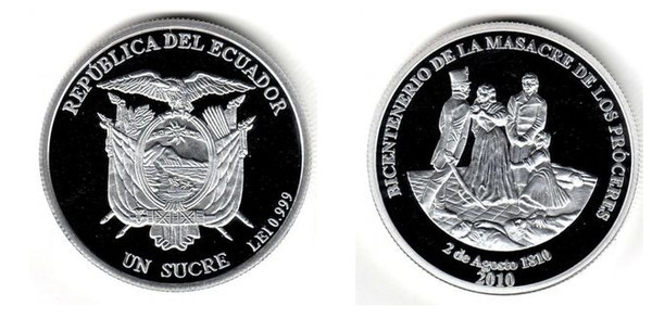 1 sucre (Bicentenario de la Masacre de los Próceres)