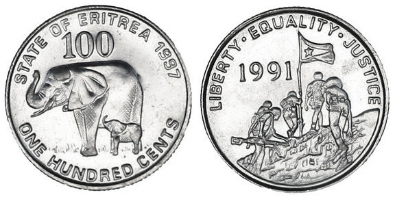 100 cents (Elefantes Africanos)