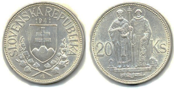 20 korún (San Cirilo y San Metodio)