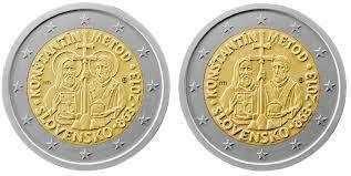 2 euro (1150 Aniversario de la Misión de Constantino (Cirilo) y Metodio en la Gran Moravia)