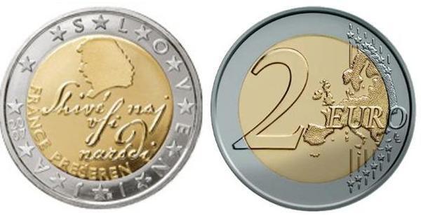 Slovenie – 2 Euro, France Preseren, 2007