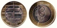 3 euro (Ljubljana, Capital Mundial del Libro)