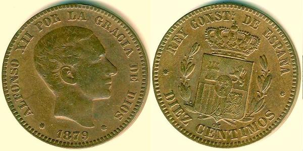 Inspiración mezcla Acechar Moneda 10 céntimos (Alfonso XII) 1877-1879 de España | Foronum