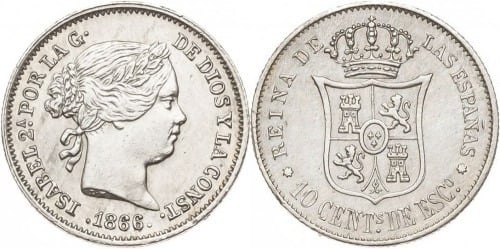 10 centimos de escudo (Isabel II)