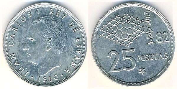 25 pesetas (España 82)
