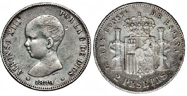 2 pesetas (Alfonso XIII)