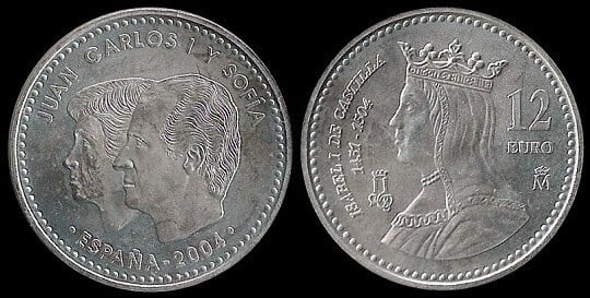 12 euro (500 Aniversario de Isabel I de Castilla)