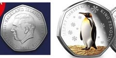 50 pence (Navidad - Pingüino Rey)