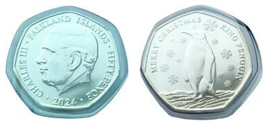 50 pence (Navidad - Pingüino Rey)