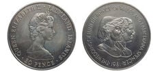 50 pence (Matrimonio del Príncipe Carlos y Lady Diana Spencer)