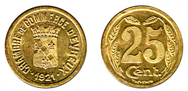 25 centimes (Departamento de Eure-Comuna de Évreux)