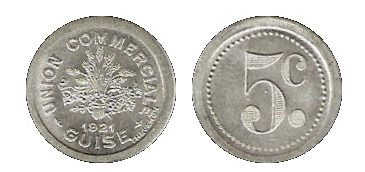 5 centimes (Departamento de Aisne-Comuna de Guisa)