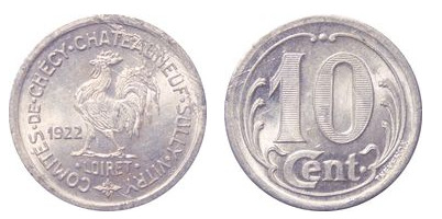 10 centimes (Departamento de Loiret-Comunas de Chécy, Chateauneuf y Sully)