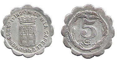 5 centimes (Departamento de Aisne-Comuna de la Capelle )