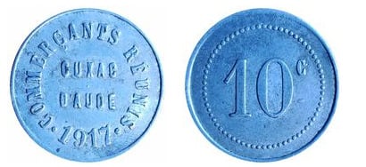 10 centimes (Departamento de Aude-Comuna de Cuxac-dAude)