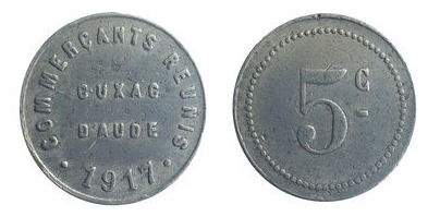 5 centimes (Departamento de Aude-Comuna de Cuxac-dAude)