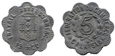 5 centimes (Departamento de Calais-Comuna de Calais)