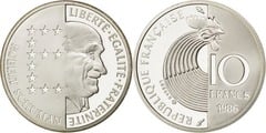 10 francs (100 Aniversario de Robert Schuman)