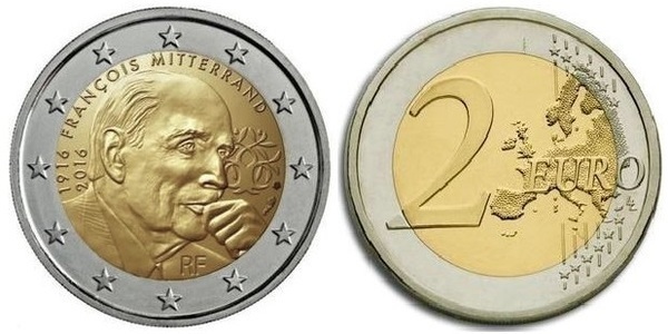 2 euro (100 Aniversario del Nacimiento de François Miterrand)