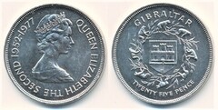 25 new pence (Jubileo de Plata de la Reina)